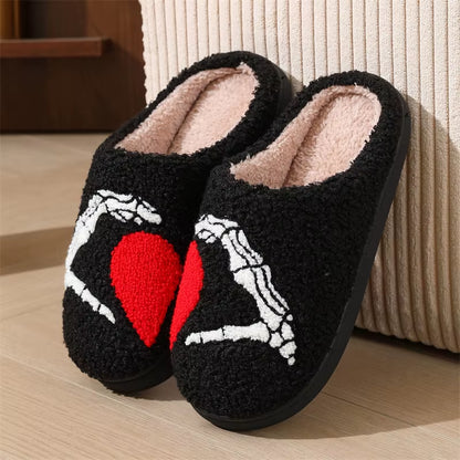 Autumn Winter Halloween Slippers Women Indoor Home Non Slip Warm Cotton Slippers Woman Lightweight Soft Plush Slides plus Size
