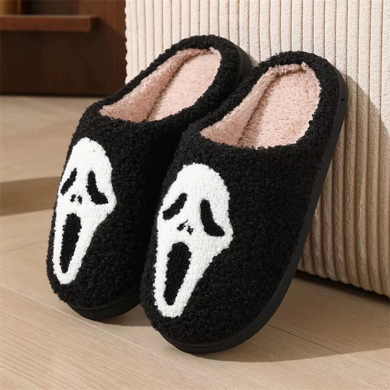 Autumn Winter Halloween Slippers Women Indoor Home Non Slip Warm Cotton Slippers Woman Lightweight Soft Plush Slides plus Size