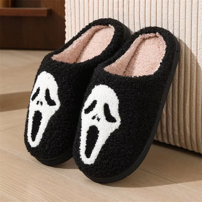 Autumn Winter Halloween Slippers Women Indoor Home Non Slip Warm Cotton Slippers Woman Lightweight Soft Plush Slides plus Size
